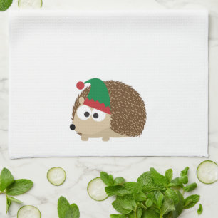 Paño De Cocina duende lindo del navidad del erizo