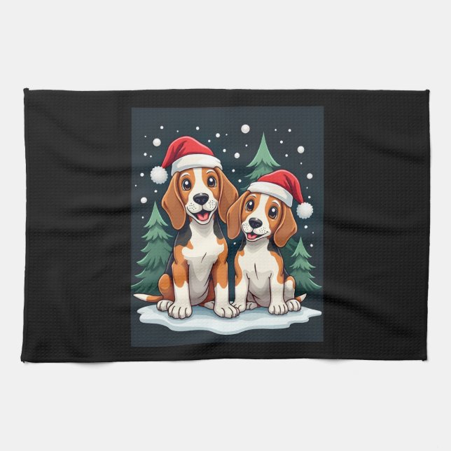 Paño De Cocina Dueño de perro de Beagle Navidades Navidad Navidad (Horizontal)