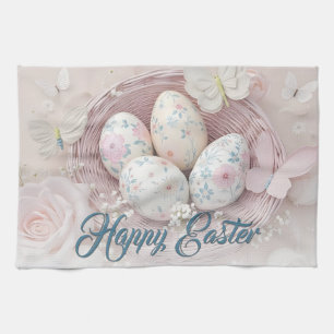 Paño De Cocina Dulce Alegría de Pascua con Motivo Floral