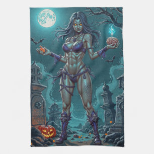 Paño De Cocina Dulce de Halloween o Novia Zombi con Sesos