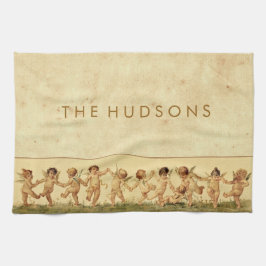 Paño De Cocina Dulce del vintage que baila feliz las querubes