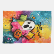 Dulce Fantasma de Parche Colorido Arte Salpicado