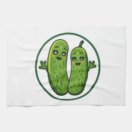 Paño De Cocina Dulce Pareja de Pepinillos Divertidos Kawaii 