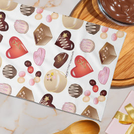Paño De Cocina Dulce Patrón de Corazones de Chocolate de Colores 
