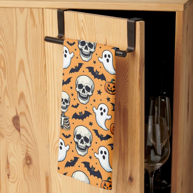Paño De Cocina Dulce patrón de Halloween (Pliegue de tercios)