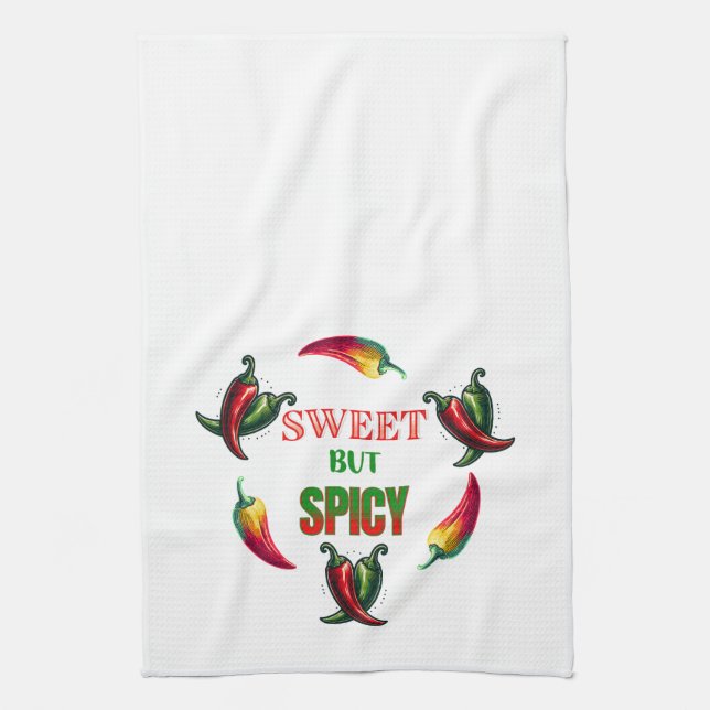 Paño De Cocina Dulce pero picante, pimientos calientes (Vertical)