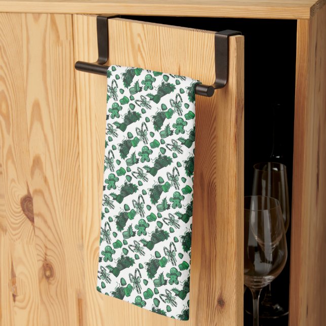 Paño De Cocina Dulces Navideños - Menta (Sólido) (Pliegue de tercios)
