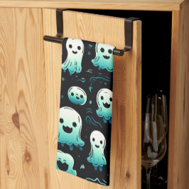 Paño De Cocina Dulces y Adorables Fantasmas Verdes de Halloween M