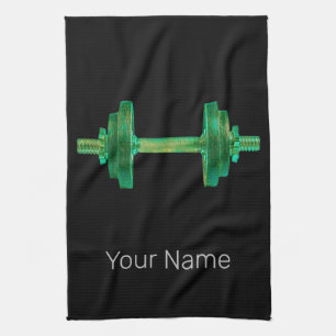 Paño De Cocina Dumbbell Retro Bodybuilder Gym Fitness O Entrenado