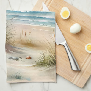 Paño De Cocina Dunas Costeras Pastel al Acuarela