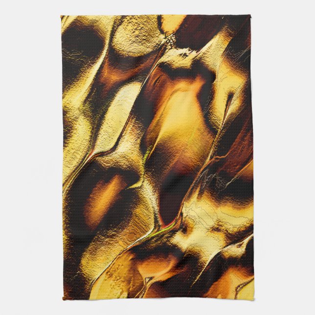 Paño De Cocina Dunas rudas en naranja dorado o amarillento quemad (Vertical)