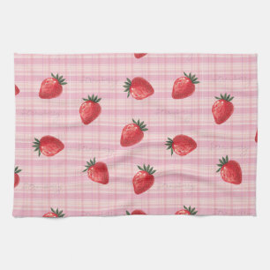 Paño De Cocina Duraznificar Gingham de Fresa