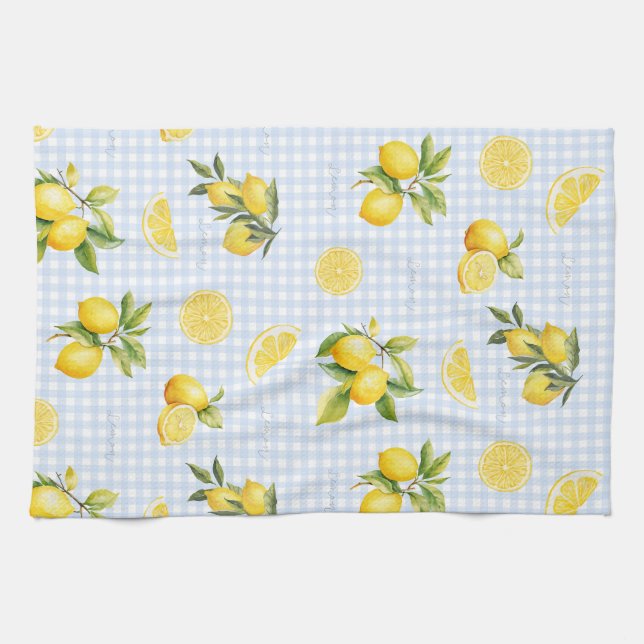 Paño De Cocina Duraznificar Gingham de Limón (Horizontal)