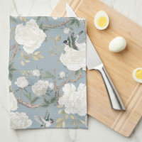 Dusty Blue White Chinoiserie Porcelana floral