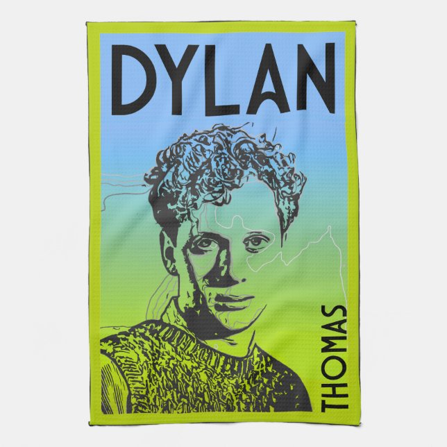 Paño De Cocina Dylan Thomas Welsh Poet (Vertical)