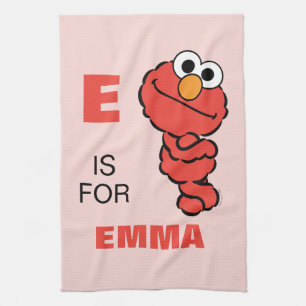 Paño De Cocina E es para Elmo   Añadir su nombre