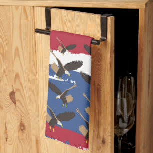 Paño De Cocina Eagle Bird USA Bandera Patriótica Americana