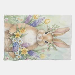 Paño De Cocina Easter cute bunny floral kitchen towel