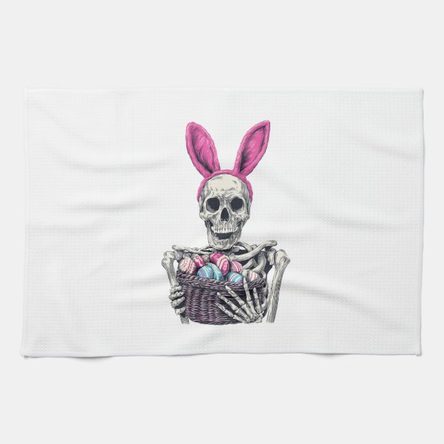 Paño De Cocina Easter Skull � Funny Bunny Skeleton (Horizontal)
