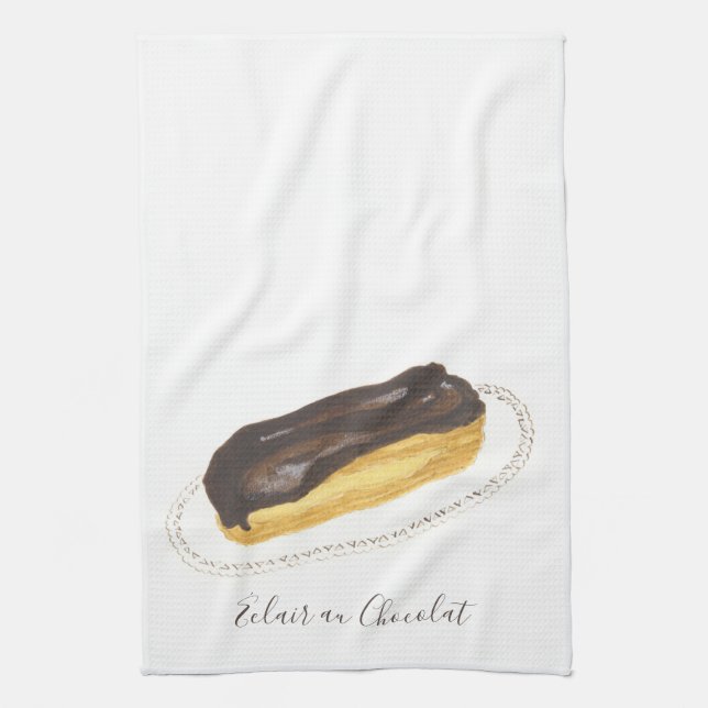 Paño De Cocina Éclair au Chocolat acuarela (Vertical)