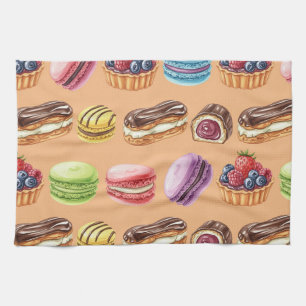 Paño De Cocina Eclaires y Macarons de Natasha Us