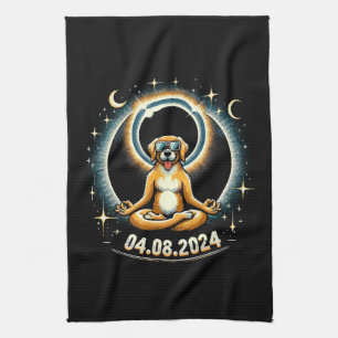 Paño De Cocina Eclipse solar de 2024 perro