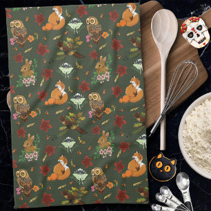 Paño De Cocina Ecologación de los animales del bosque de Woodland