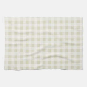Paño De Cocina Ecru Gingham; Checkered