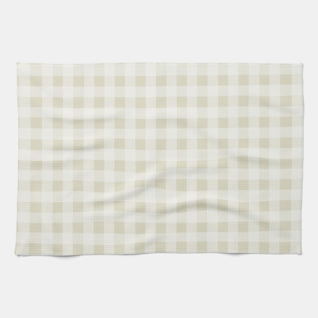 Paño De Cocina Ecru Gingham; Checkered (Horizontal)
