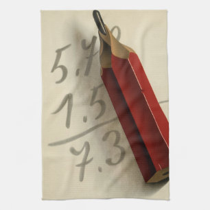 Paño De Cocina Ecuación matemática con lápiz rojo, negocios vinta