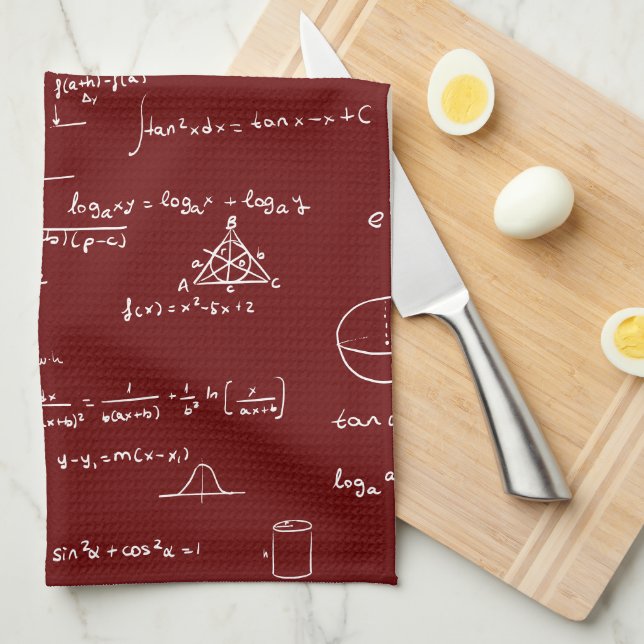 Paño De Cocina Ecuaciones de Maroon Math Formulas (Doblado Cuarto)