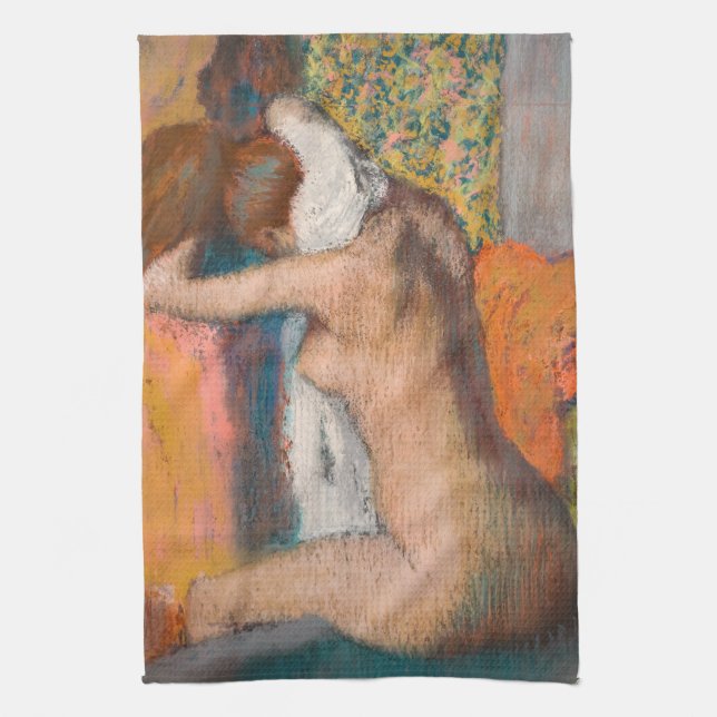 Paño De Cocina Edgar Degas - Después del baño, mujer limpiando el (Vertical)