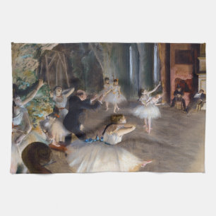 Paño De Cocina Edgar Degas - El ensayo del ballet en escena
