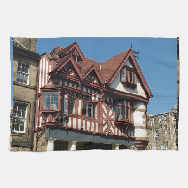 Paño De Cocina Edificio de armazones de encino Tudor, Edimburgo,  (Horizontal)