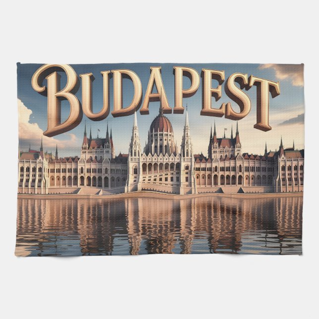 Paño De Cocina Edificio del Parlamento húngaro en Budapest (Horizontal)