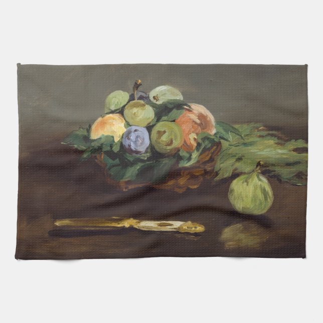 Paño De Cocina Edouard Manet - Canasta de Frutas (Horizontal)