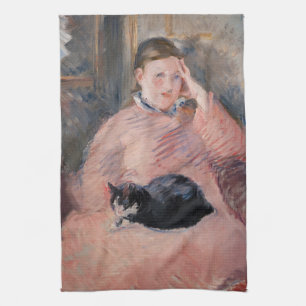 Paño De Cocina Edouard Manet - Mujer con un gato