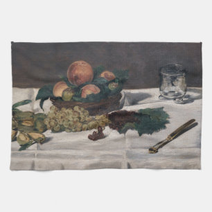 Paño De Cocina Edouard Manet - Vida fija, frutas en una mesa