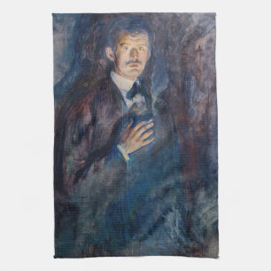 Paño De Cocina Edvard Munch - autorretrato con cigarrillo