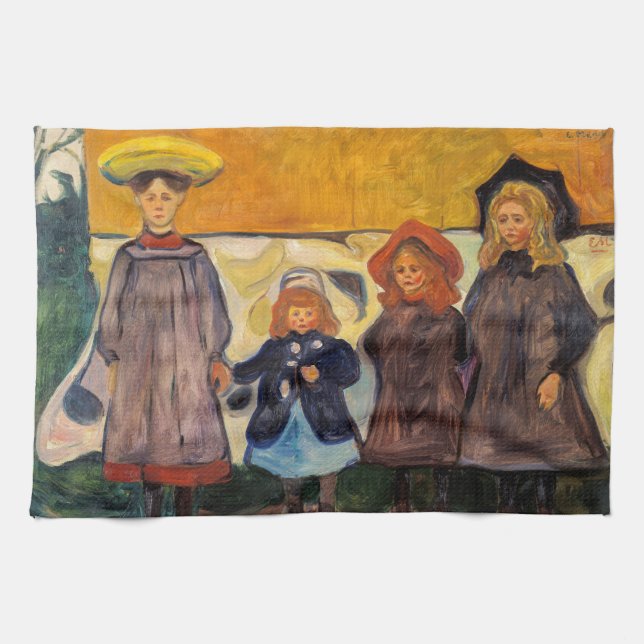 Paño De Cocina Edvard Munch - Cuatro Chicas en Asgardstrand (Horizontal)