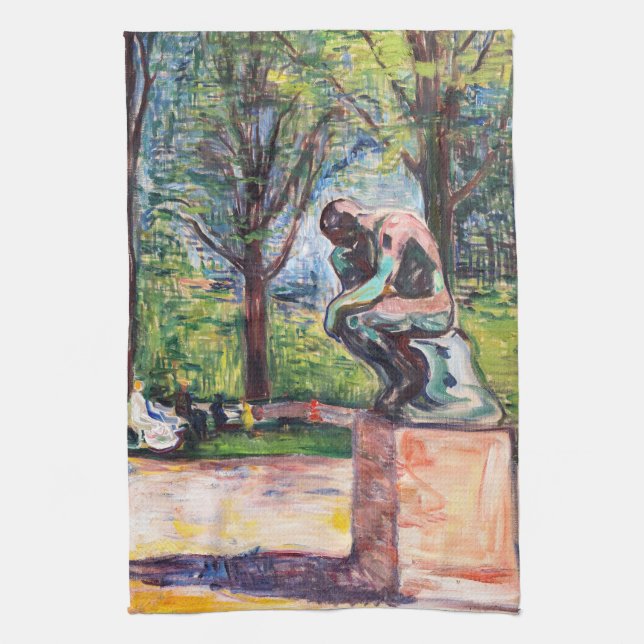 Paño De Cocina Edvard Munch - El pensador de Rodin (Vertical)
