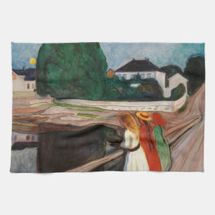 Paño De Cocina Edvard Munch - Los Chicas en el puente