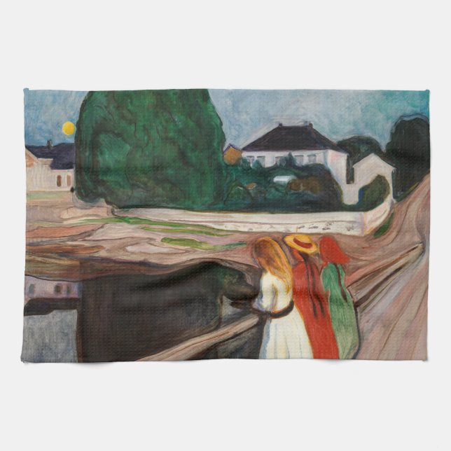 Paño De Cocina Edvard Munch - Los Chicas en el puente (Horizontal)