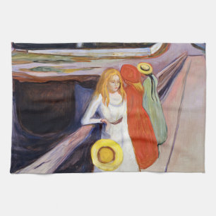 Paño De Cocina Edvard Munch - Los Chicas en el puente de 1901