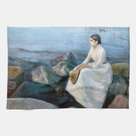 Paño De Cocina Edvard Munch - Noche de verano, Inger en la playa