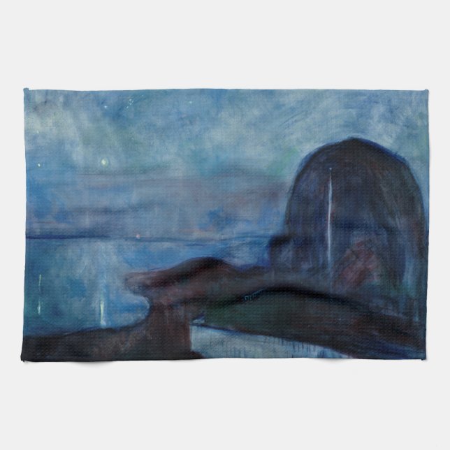 Paño De Cocina Edvard Munch - Noche Starry 1893 (Horizontal)