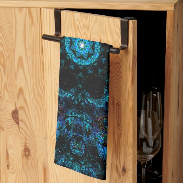 Paño De Cocina Efecto Aqua Kaleidoscope, (Pliegue de tercios)