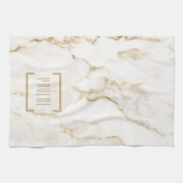 Paño De Cocina Efecto de mármol moderno dorado