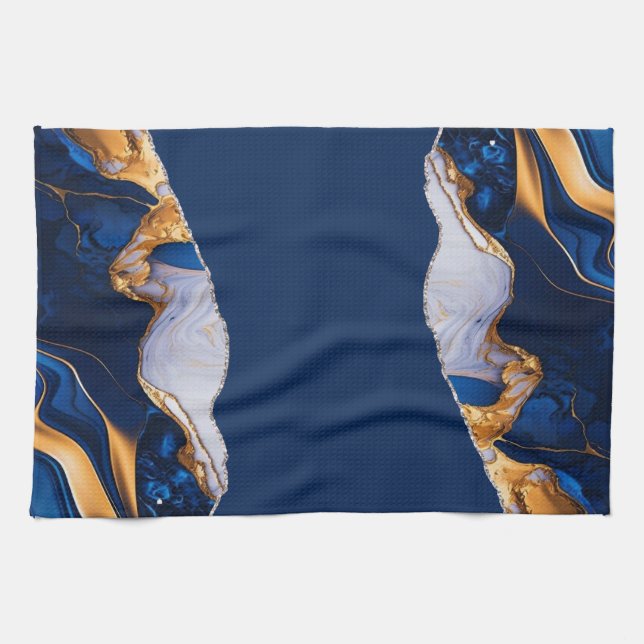 Paño De Cocina Ejecutor de tabla AZUL MARBLE AGATE (Horizontal)