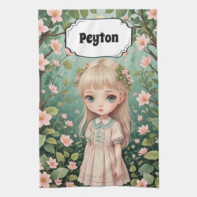 Paño De Cocina El abrazo de Blossom personalizado (Vertical)